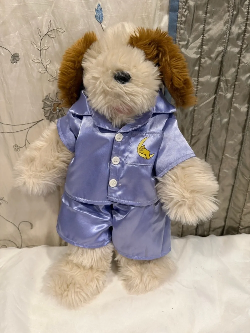 Build-A-Bear Cream Plush Puppy with Satin Tag - Picture 3 of 13